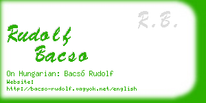 rudolf bacso business card